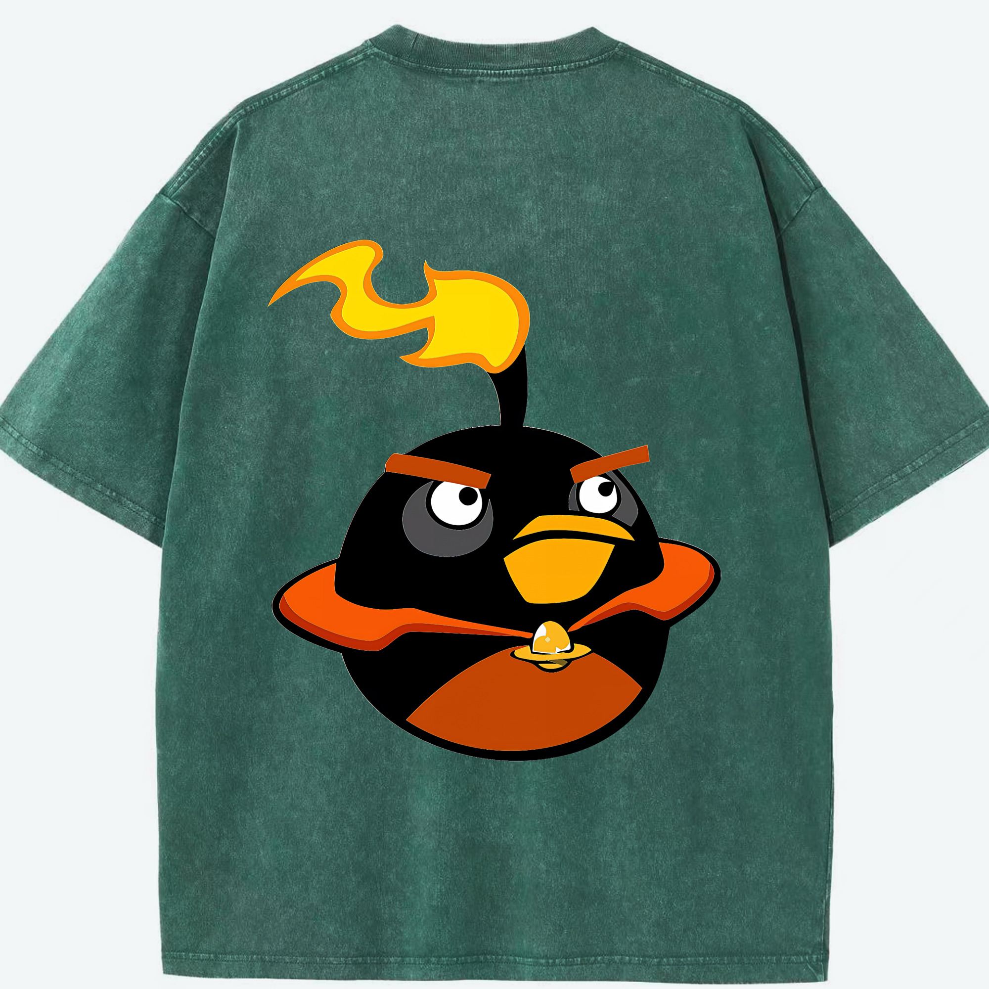（画像用） Angry Birds アングリーバード 綿100% ヴィンテージ風 半袖Tシャツ（背面プリント）